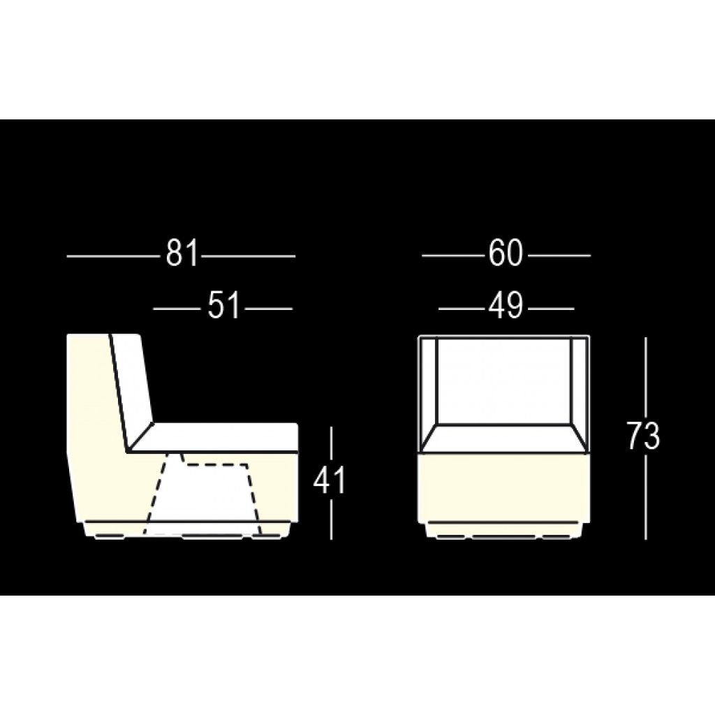 Scaun iluminat din polietilena Big Cut Module Light - Nuovo Design